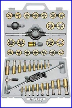 00916A Pro-Grade Large-Diameter Titanium SAE Tap and Die Set, High-Quality Th