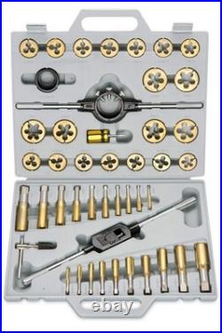 00916A Pro-Grade Large-Diameter Titanium SAE Tap and Die Set, High-Quality Th