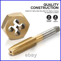00916A Pro-Grade Large-Diameter Titanium SAE Tap and Die Set, High-Quality Th