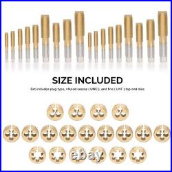 00916A Pro-Grade Large-Diameter Titanium SAE Tap and Die Set, High-Quality Th