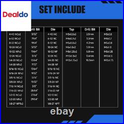 100Pcs Combination Drill and Tap Set, Tap and Die Set in SAE and Metric Sizes Dr