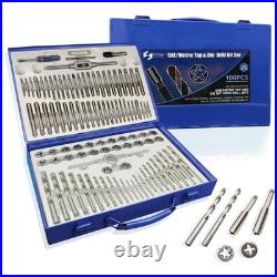 100pcs Combination Drill and Tap Set, Tap and Die Set in SAE and Metric Sizes
