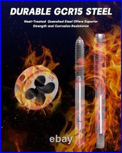 110PCS Metric Tap and Die Set Rethreading Kit M3-M16 with Storage Case