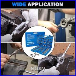 110PCS Metric Tap and Die Set Rethreading Kit M3-M16 with Storage Case