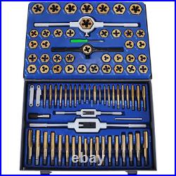 110PCS Tap And Die Metric Tools Set Case Carbon Tool Box Tungsten Master USA