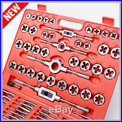 110PCS Tap and Die Combination Set Tungsten Steel Titanium SAE AND METRIC Tools