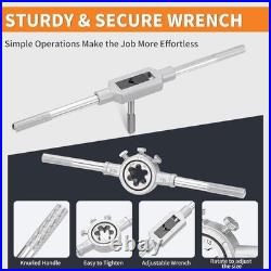 110PCS Tap and Die Set Bearing Steel Rethreading Tool Kit SAE and Metric Size