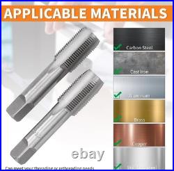 110PCS Tap and Die Set Bearing Steel Rethreading Tool Kit SAE and Metric Size