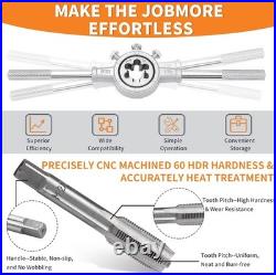 110PCS Tap and Die Set Bearing Steel Rethreading Tool Kit SAE and Metric Size