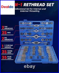 110PCS Tap and Die Set, Metric Tap and Die Rethreading Kit, Thread Chaser Set fo