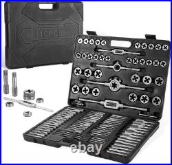 110PCS Tap and Die Set with Case for SAE & Metric Thread Repair