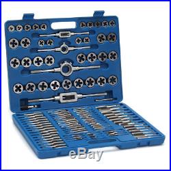 110PC Wrench Tap and Die Set Cutter Kit Metric Carbon Steel Screw Bolt Case