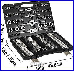 110Pcs Tap and Die Set, Include Metric Tap and Die Set M2-M18, Tungsten Steel Ti