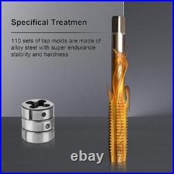 110 PCS Metric Tap and Die SetMetric Screw Threads M2-M18 for Cutting External