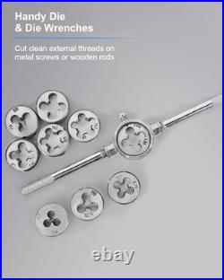 110 PCS Metric Tap and Die Set M2-M18 Thread Rethreading Kit with Storage Case