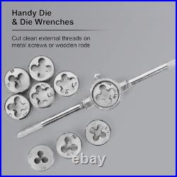 110 PCS Metric Tap and Die Set, Metric Screw Threads M2-M18 for Cutting External