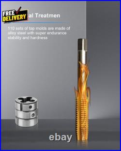 110 PCS Metric Tap and Die Set Metric Threads M2-M18 Rethreading Kit