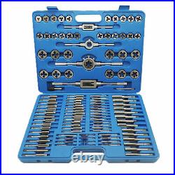 110 PCS Tap and Die Combination Set Carbon Steel METRIC Mechanical Tools with Case