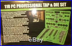 110 PC Tap and Die Set SAE to 3/4 & 18MM Warranty Both Coarse and Fine 53310