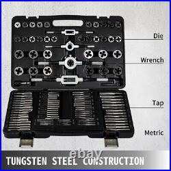 110 Pcs Tap & Die Set Tungsten Steel Titanium Metric Tool Combination for