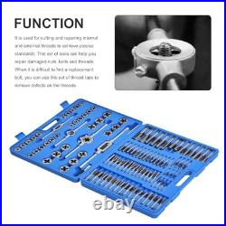 110 Piece Combination Tap and Die Set Alloy Steel 55°- 60° Metric