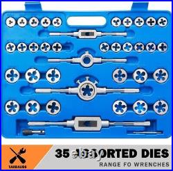 110 Piece Hardened Alloy Steel Metric Tap and Die Threading Tool Set, SAE Standa