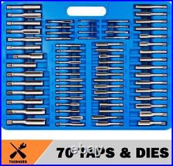 110 Piece Hardened Alloy Steel Metric Tap and Die Threading Tool Set, SAE Standa