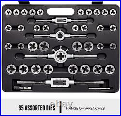 110 Piece Hardened Alloy Steel SAE Tap And Die Threading Tool Set, Storage Case
