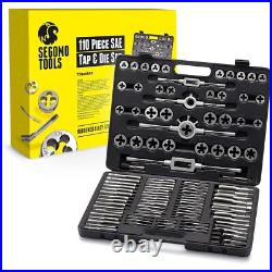 110 Piece Hardened Alloy Steel Tap And Die Threaded Set With Case