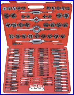 110 Piece Metric Tap Wrench & Split Die Set Fine Coarse & Case Tool Hub 9162
