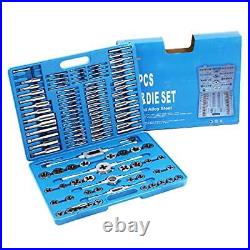 110 Piece Metric and SAE Standard Tap and Die Bearing Steel Titanium Tools Set A