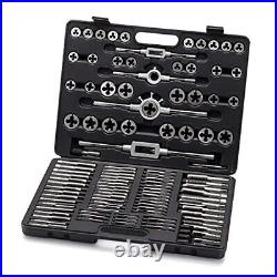 110 Piece SAE Tap and Die Threading Tool Set with Storage Case Rethreading Kit