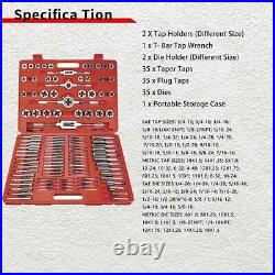 110 Piece Tap and Die Set(SAE&METRIC)Threading Tool Set With Storage Case M
