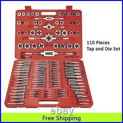 110 Piece Tap and Die Set, Threading Tool Set With Storage Case Rethreading Kit