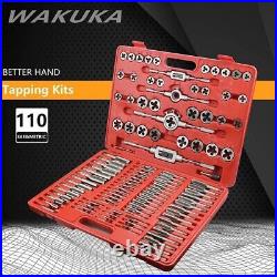 110 Piece Tap and Die Set, Threading Tool Set With Storage Case Rethreading Kit