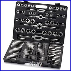 110 piece hardened alloy steel sae tap and die threaded set with case