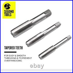 110 piece hardened alloy steel sae tap and die threaded set with case