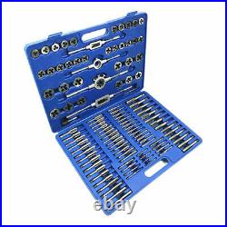 110pc Tap & Die Set Metric Screw Extractor Thread Taper Wrench Drill Tool Kit