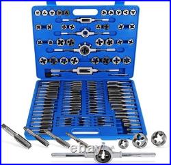 110pc Tap and Die Set Tool for Internal and External Threading Metalworking Kit