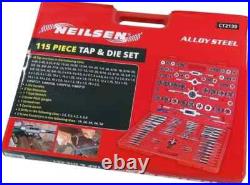 115pc Tap And Die Set Metric & Imperial Thread Cutting Tool