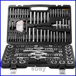 116-Piece Tap and Die Set, Metric & SAE, Steel Taps & Dies, Threading Tool Kit
