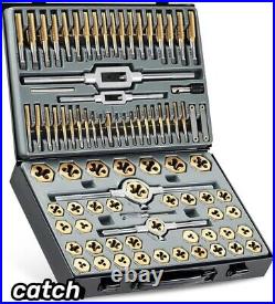 1X 86pc Tap and Die Set in SAE and Metric Titanium Coated Steel Tap Set, New