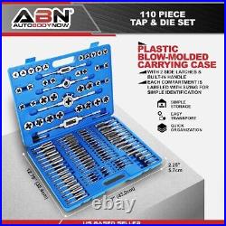 1X ABN Large Tap and Die Set Standard 110 Piece Bolt and Pipe SAE Tap Sets