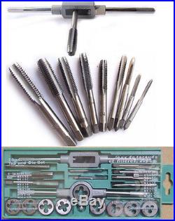 20PCS Tap And Die Set Metric Carbon Steel BOLT WRENCH M3-M12 Hardene Tapping bit