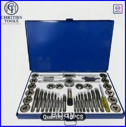 40 Pcs Professional Tap And Die Set Both Metric And Standard Interal& External