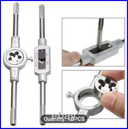 40 Pcs Professional Tap And Die Set Both Metric And Standard Interal& External