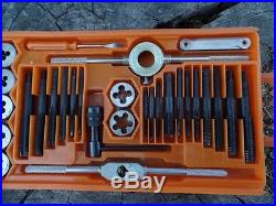 40 Piece SAE Combination Tap And DIe Set Made In Japan NC NF Pipe Case Complete