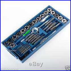 40pcs Standard SAE Tap and Die Set 40 Piece with Case