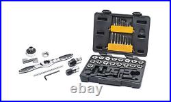 42 PC Silver Ratcheting T Handle Tap and Die Set with Reversing Lever