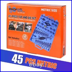 45 PCS Metric Tap and Die Set Tool Kit for Creating Repairing Tapping Tools C
